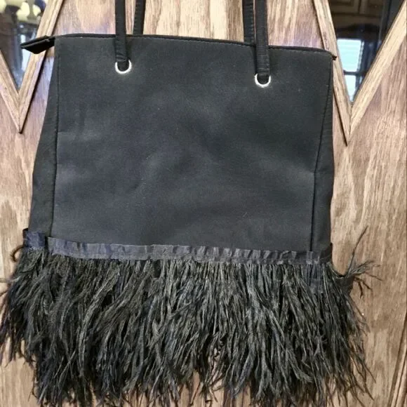 Ostrich Feather Trim Shoulder Bag - Picture 5 of 9